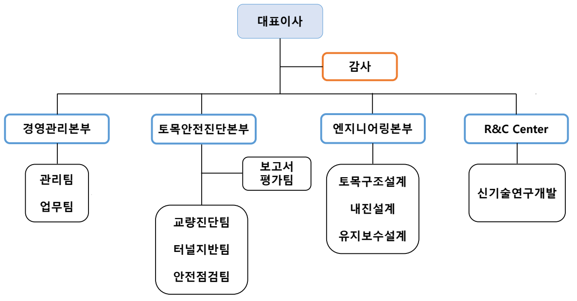 (주)한국건설시스템안전기술 조직도